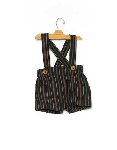 Green stripe dungaree baby bloomers - Rompers & Dungarees - Nícoli