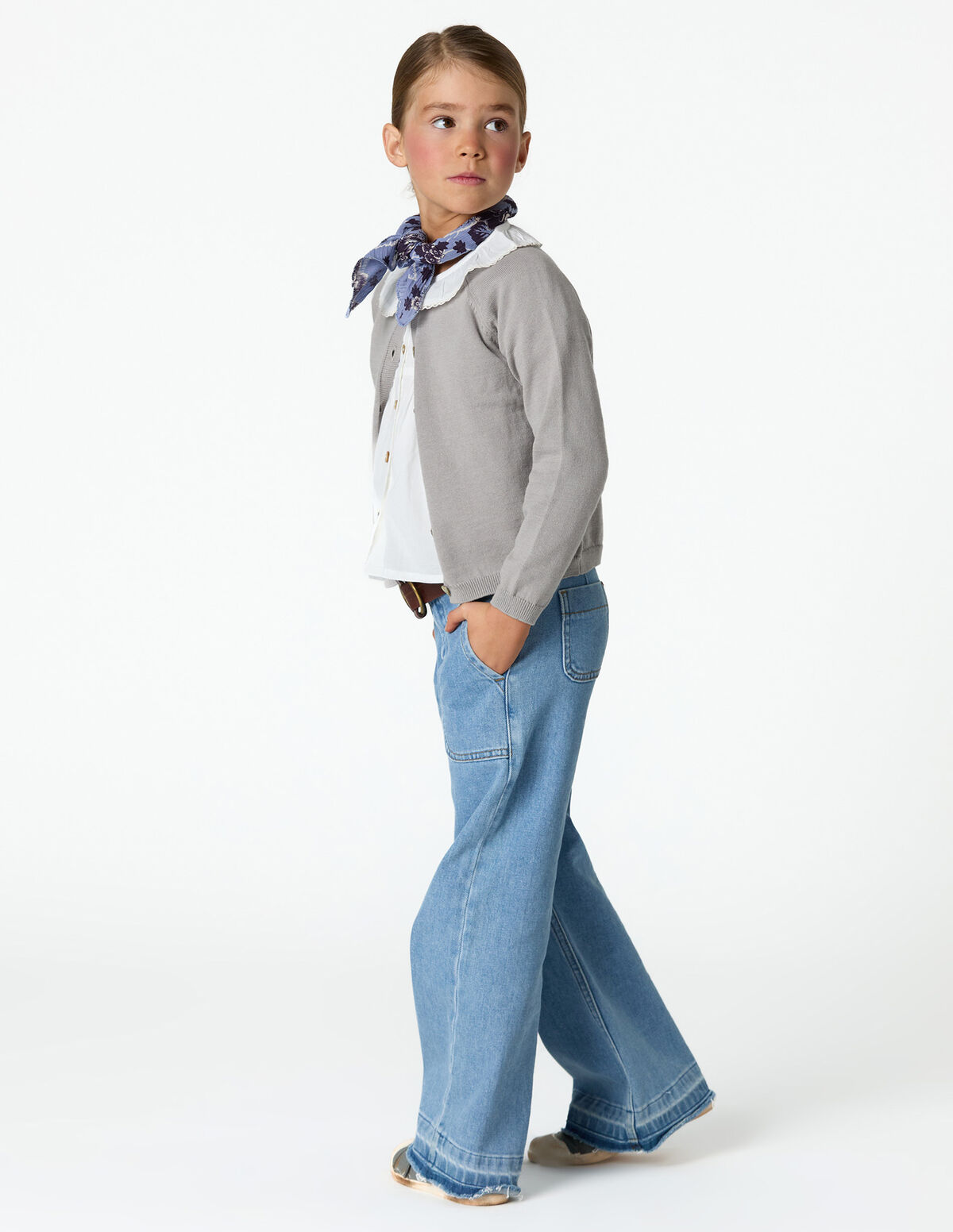 CASACO MALHA BOT&Otilde;ES ANILINE BLUE