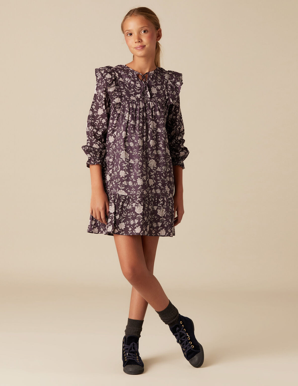 MAROON INDIAN FLORAL DRESS