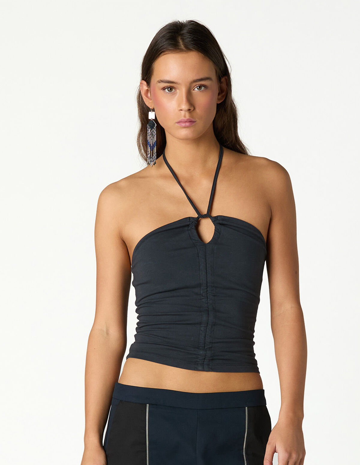 ANTHRACITE HALTER T-SHIRT