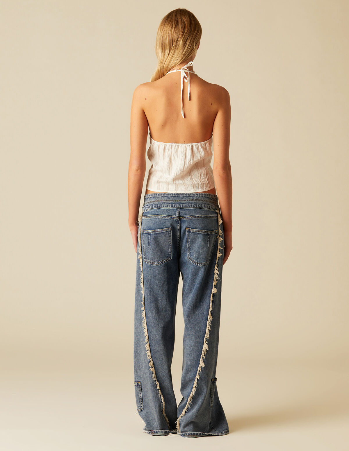 PANTALÓN DOBLE CINTURILLA BLANCO