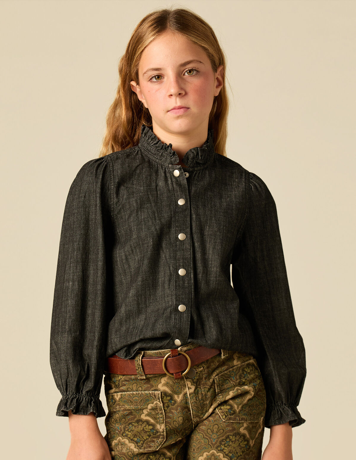 BLACK DENIM SHIRT