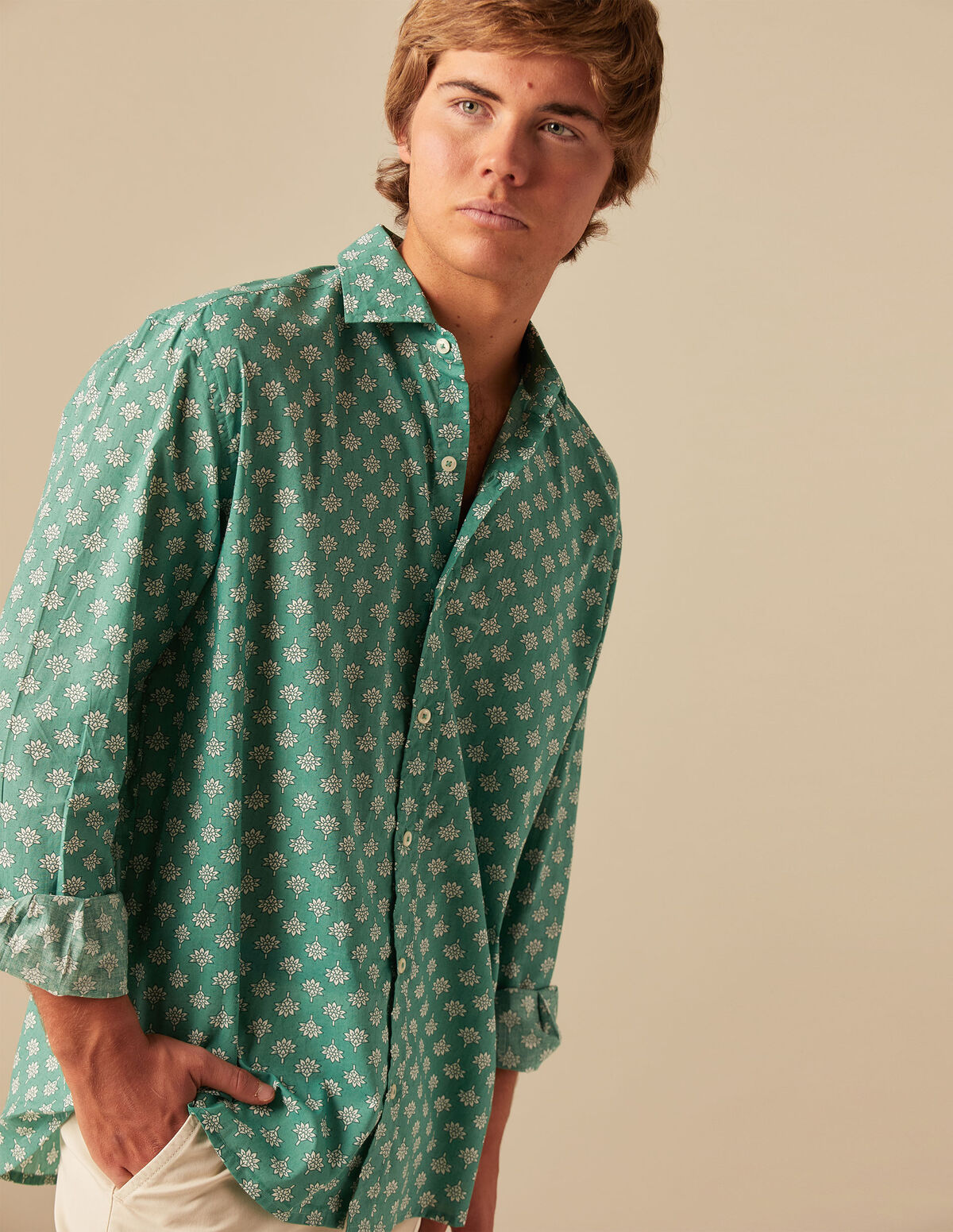 CAMISA HOJAS AZUL
