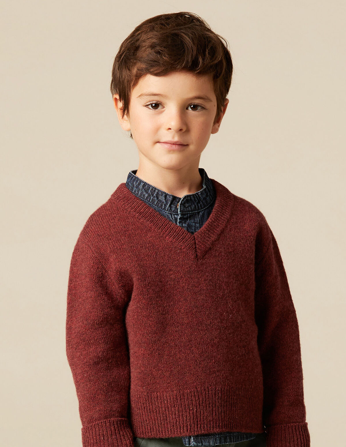 RUSSET V-NECK JUMPER