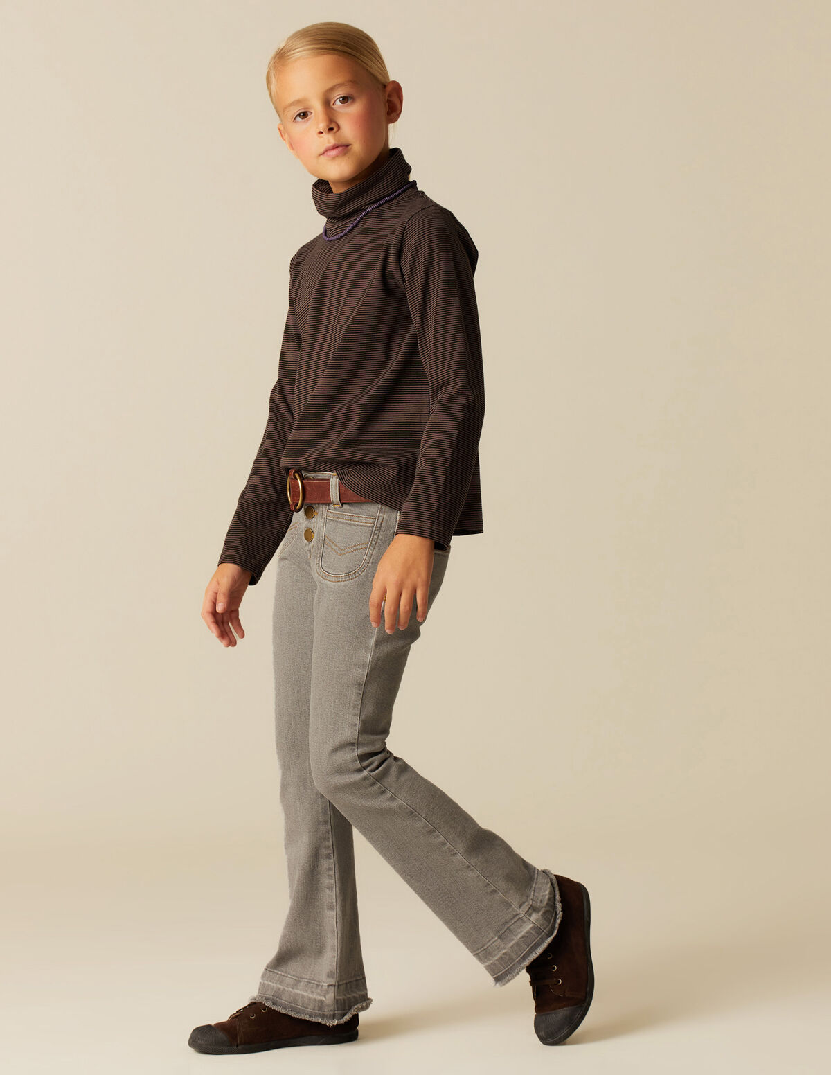 COL ROULÉ RAYURE BLEU