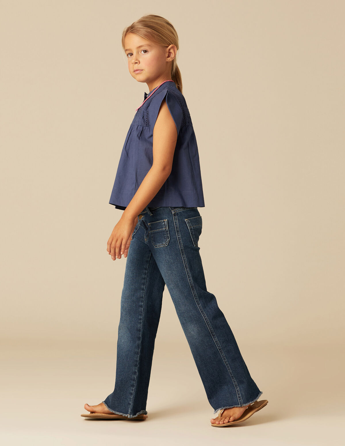 PANTALON POCHES JEAN BLEU