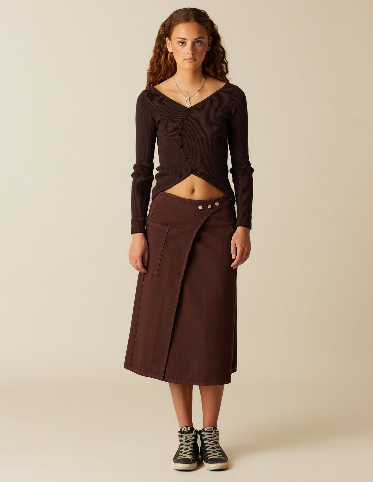 ECRU CROSSOVER SKIRT