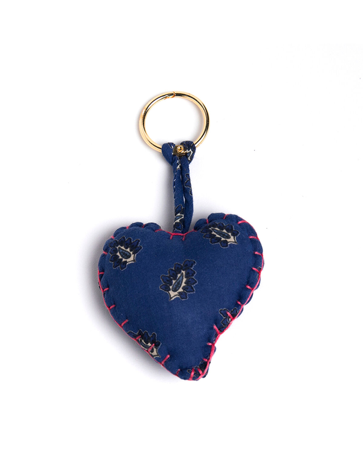 PORTE-CLÉS FEUILLES BLEU
