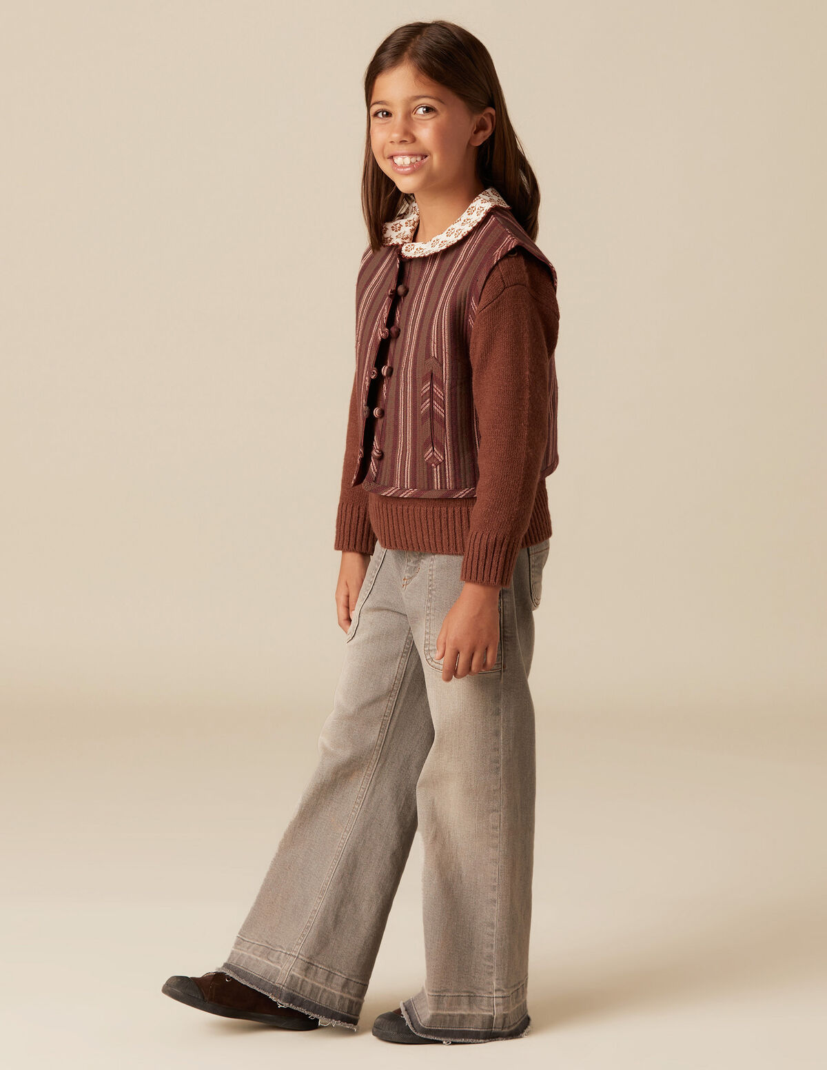 BROWN STRIPED WAISTCOAT