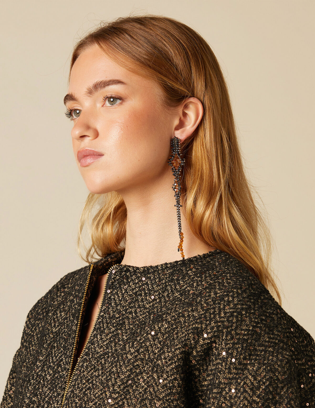 BOMBER TWEED SEQUINS