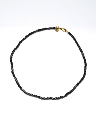 Anthracite short beaded necklace - New Girl's Print - Nícoli
