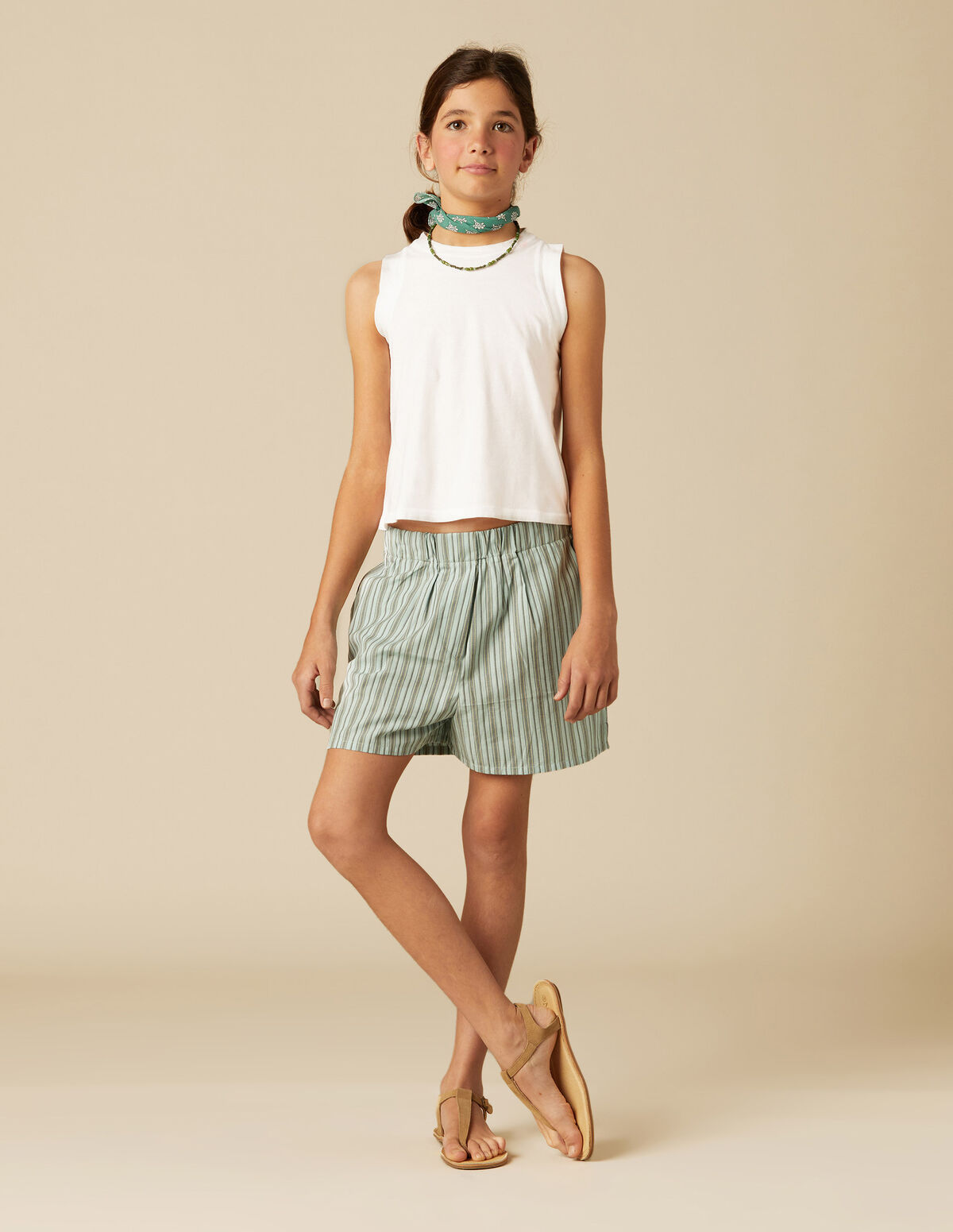 MINT STRIPED SHORTS