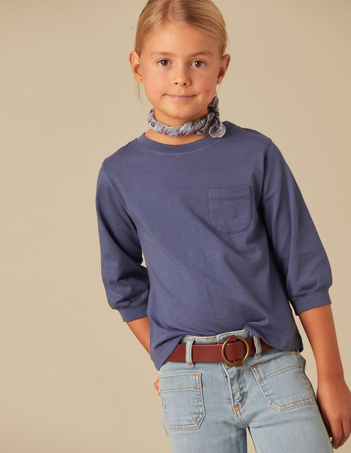 DARK BLUE LONG-SLEEVED SHIRT