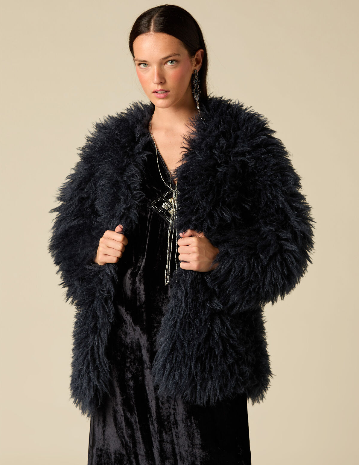 BLUE FUR COAT