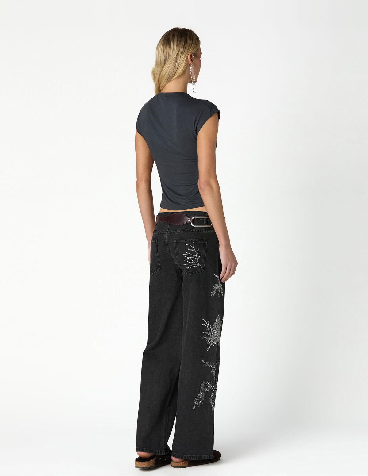 JEANS BORDADOS SEQUINS AZUL