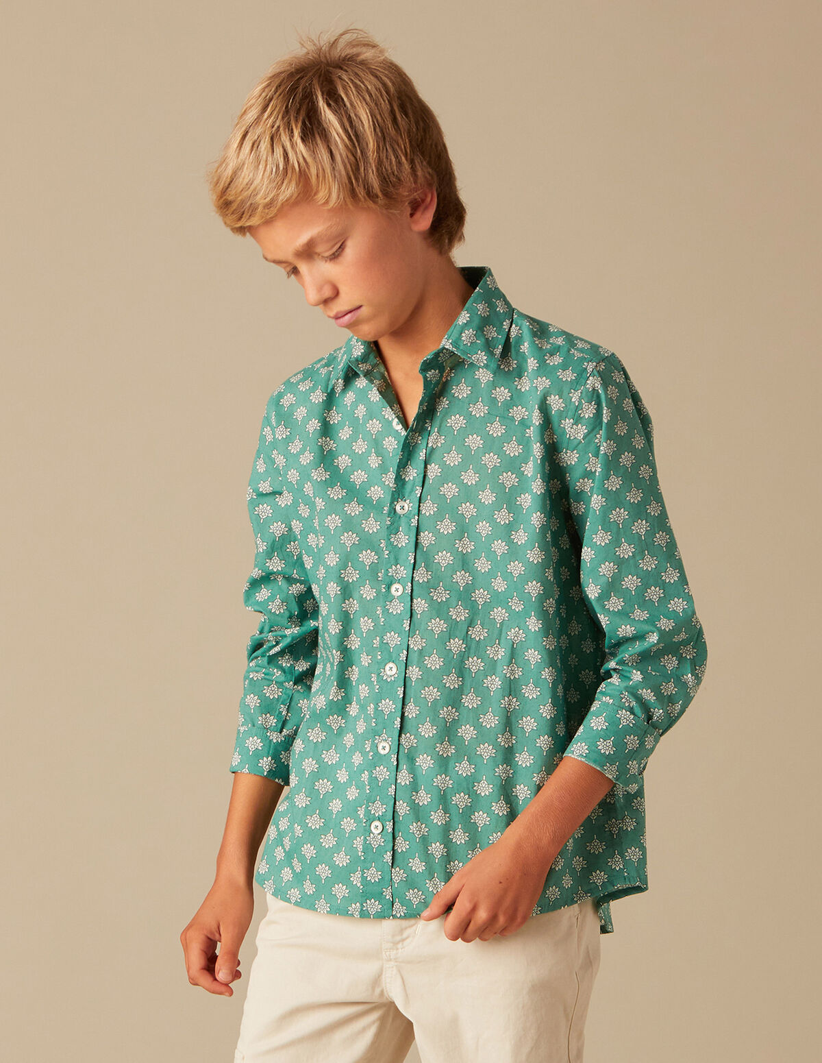 CAMISA HOJAS AZUL