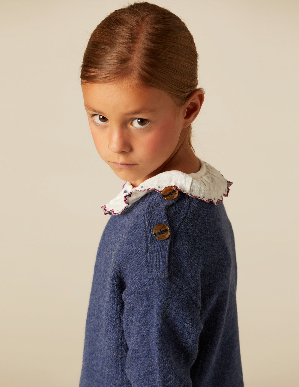 BLUE BUTTONED JUMPER