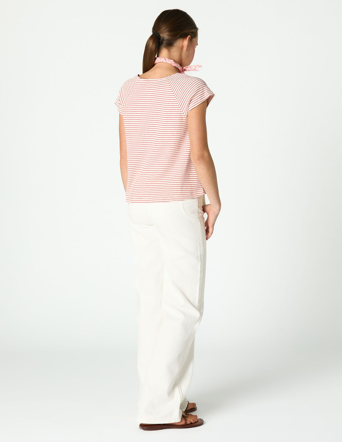 T-SHIRT RISCAS VERMELHAS 