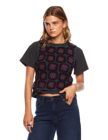 Berry multicolour knit vest - Clothing - Nícoli