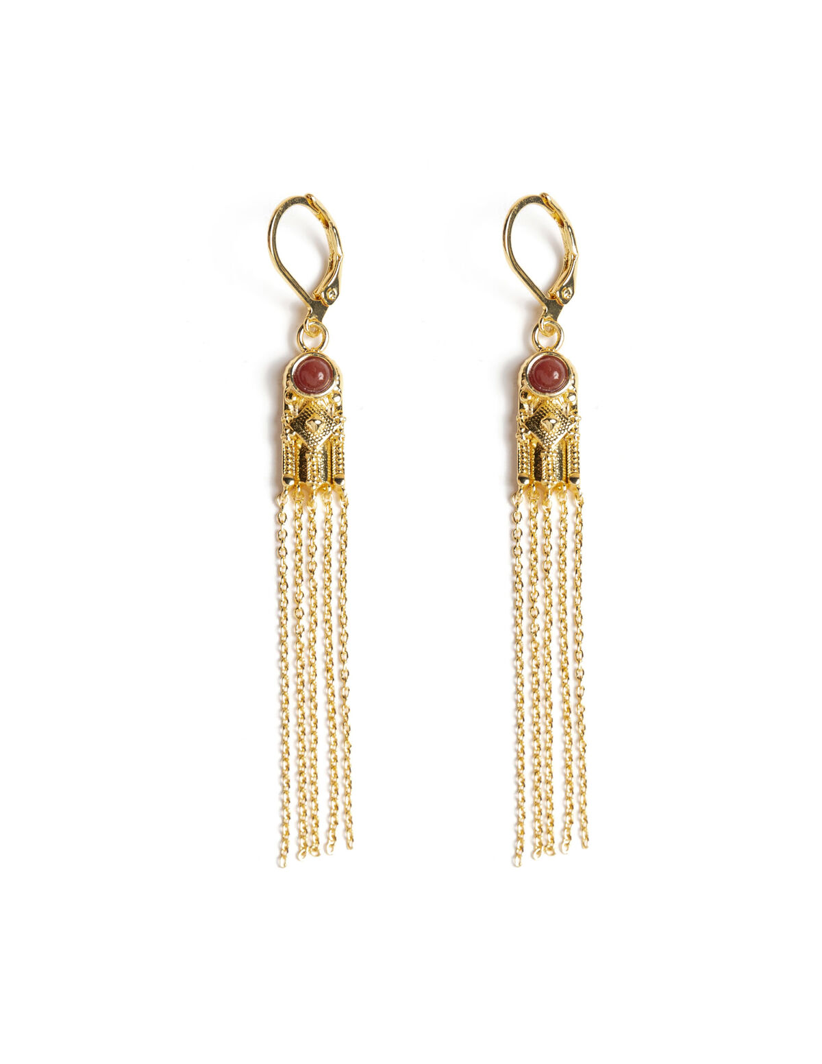 MAROON CHAIN EARRINGS