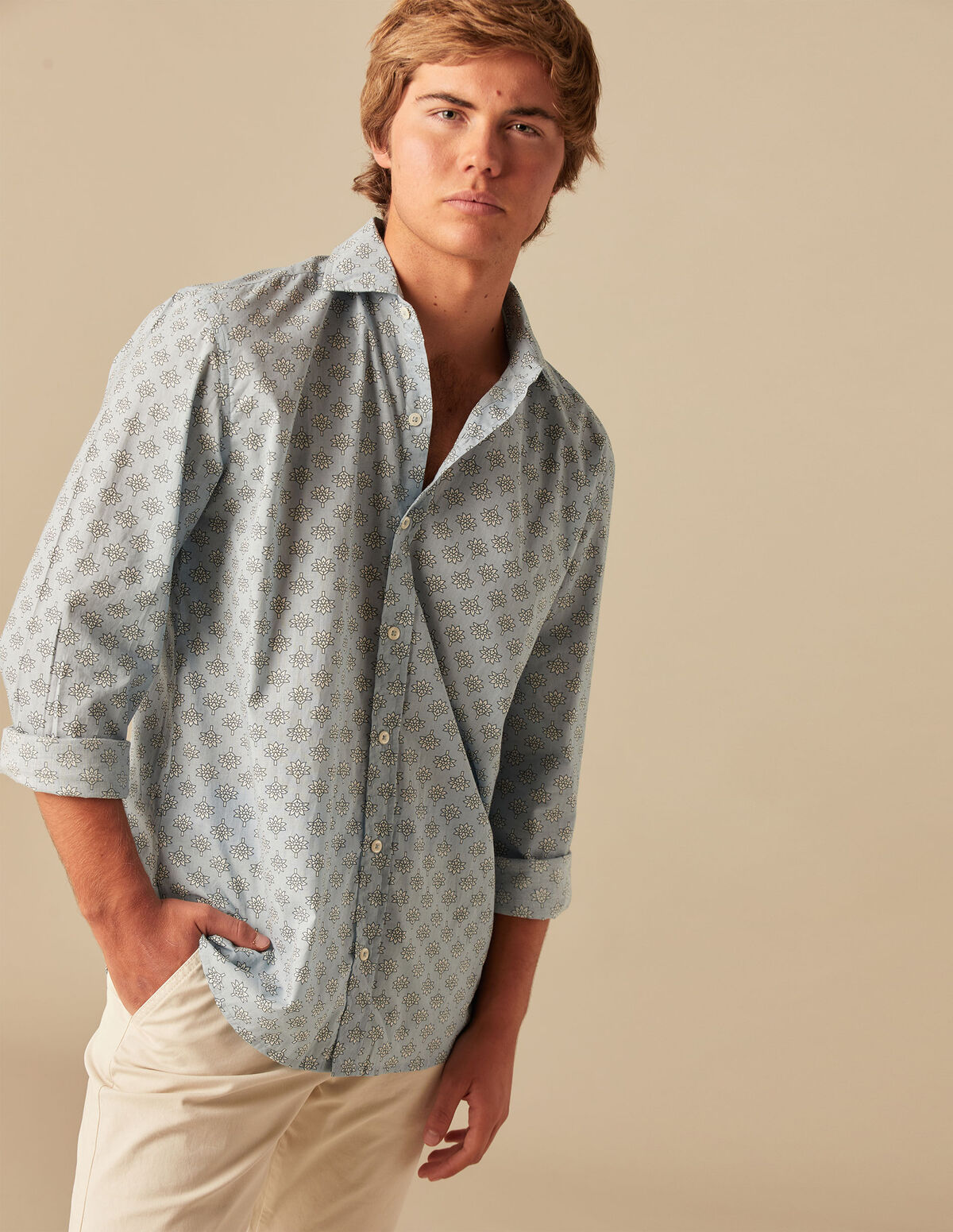 CAMISA HOJAS AZUL
