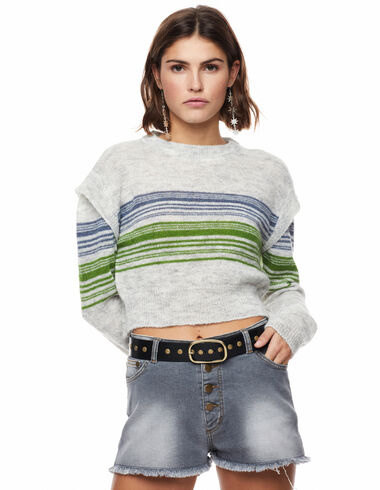 Blue and green striped jumper - Jumpers & Sweatshirts - Nícoli