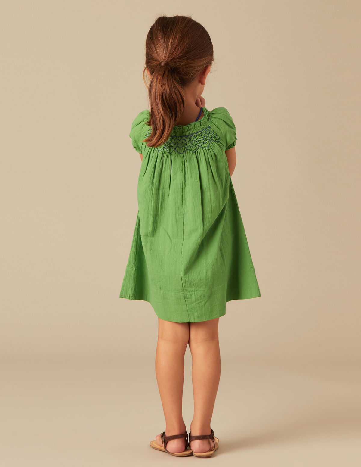 BLUE SMOCKED DRESS