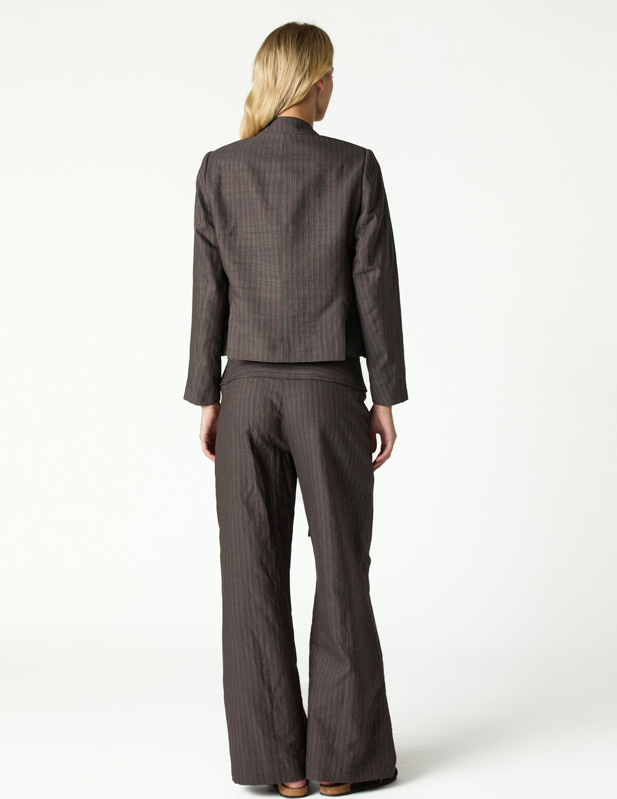 BROWN STRIPED BLAZER