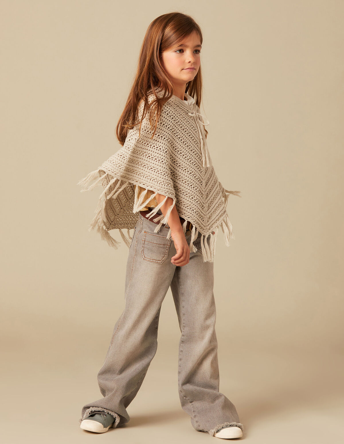 PONCHO FRANGES MAILLE