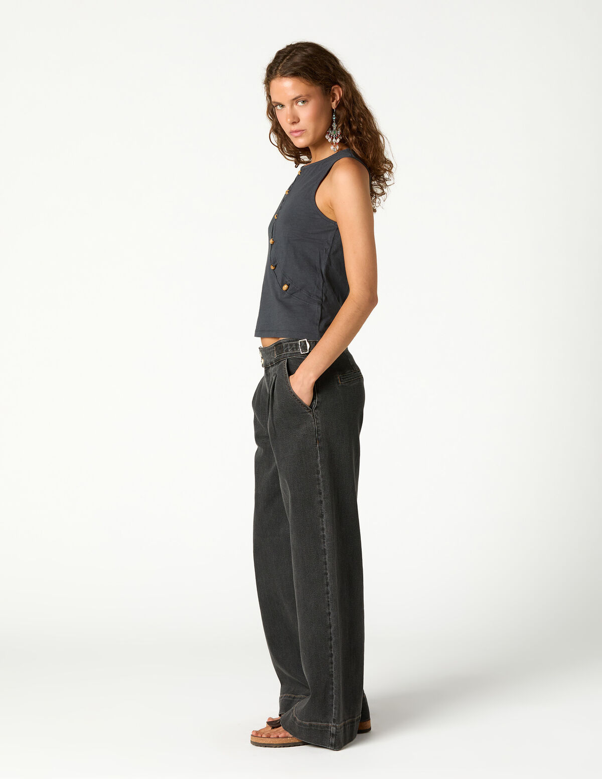 ANTHRACITE CUT OUT T-SHIRT