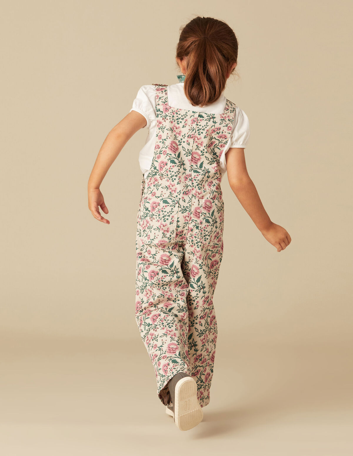 PINK AND GREEN FLORAL DUNGAREES