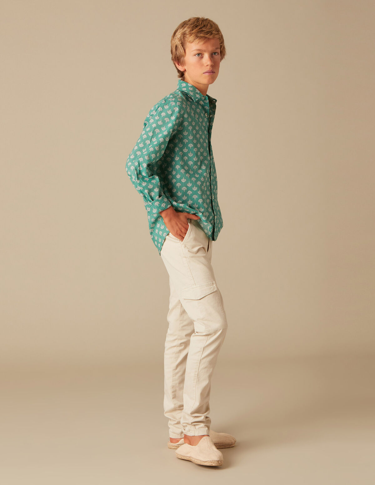 CAMISA HOJAS AZUL