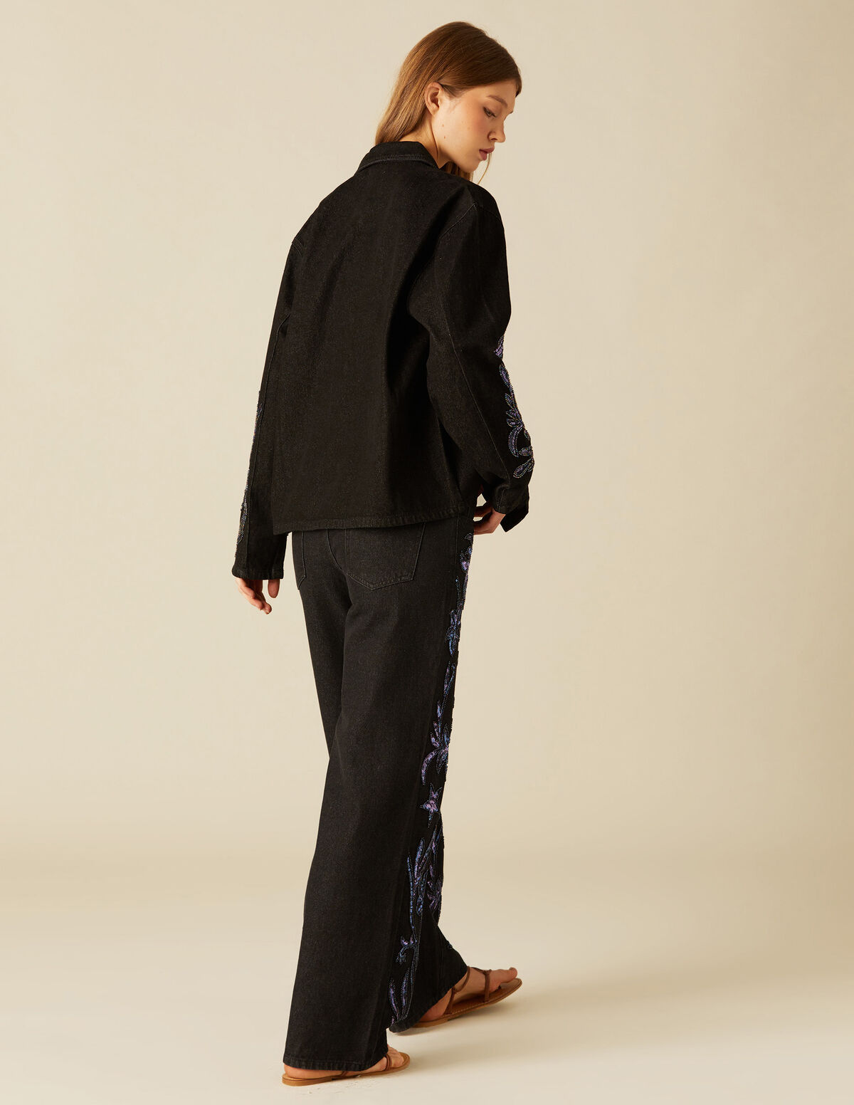PANTALÓN DENIM LENTEJUELAS