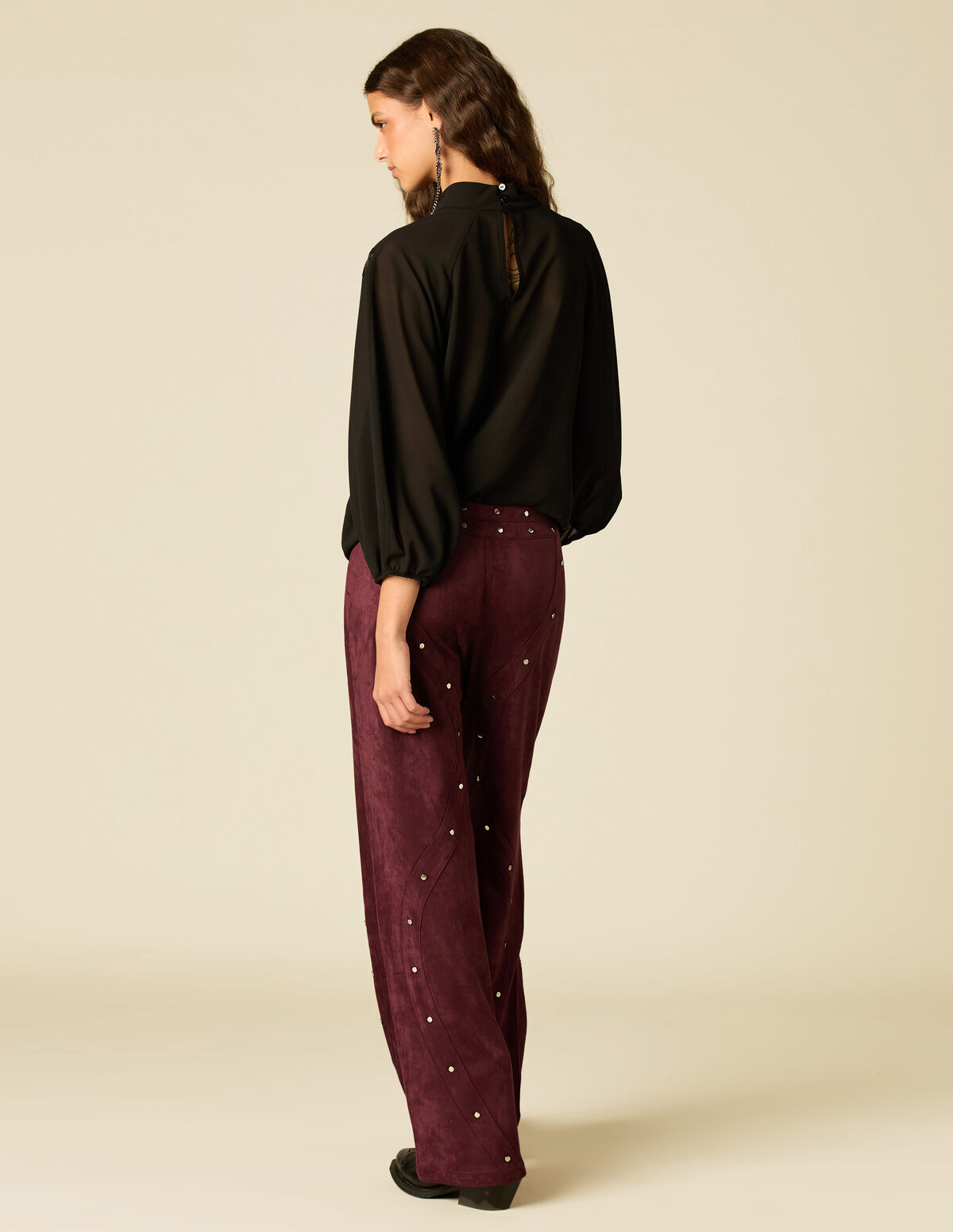 PANTALON CLOUS COURBE MÛRE