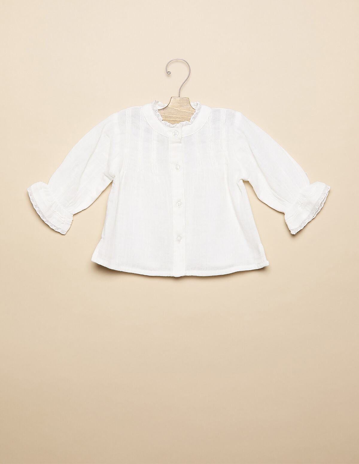 ECRU PIN-TUCK SHIRT