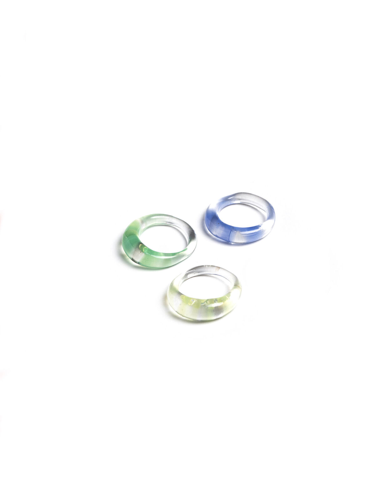 PACK 4 BAGUES CRISTAL RAYURE