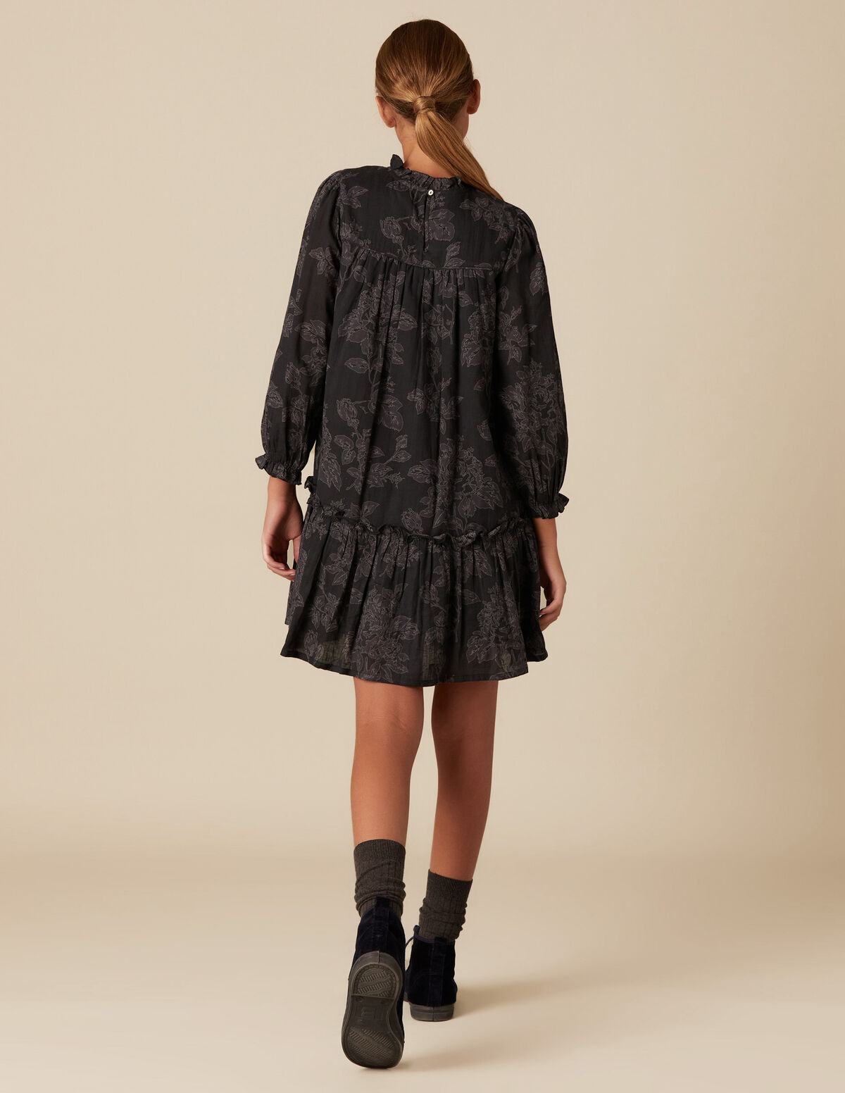 VESTIDO CONTRASTE ANTRACITE