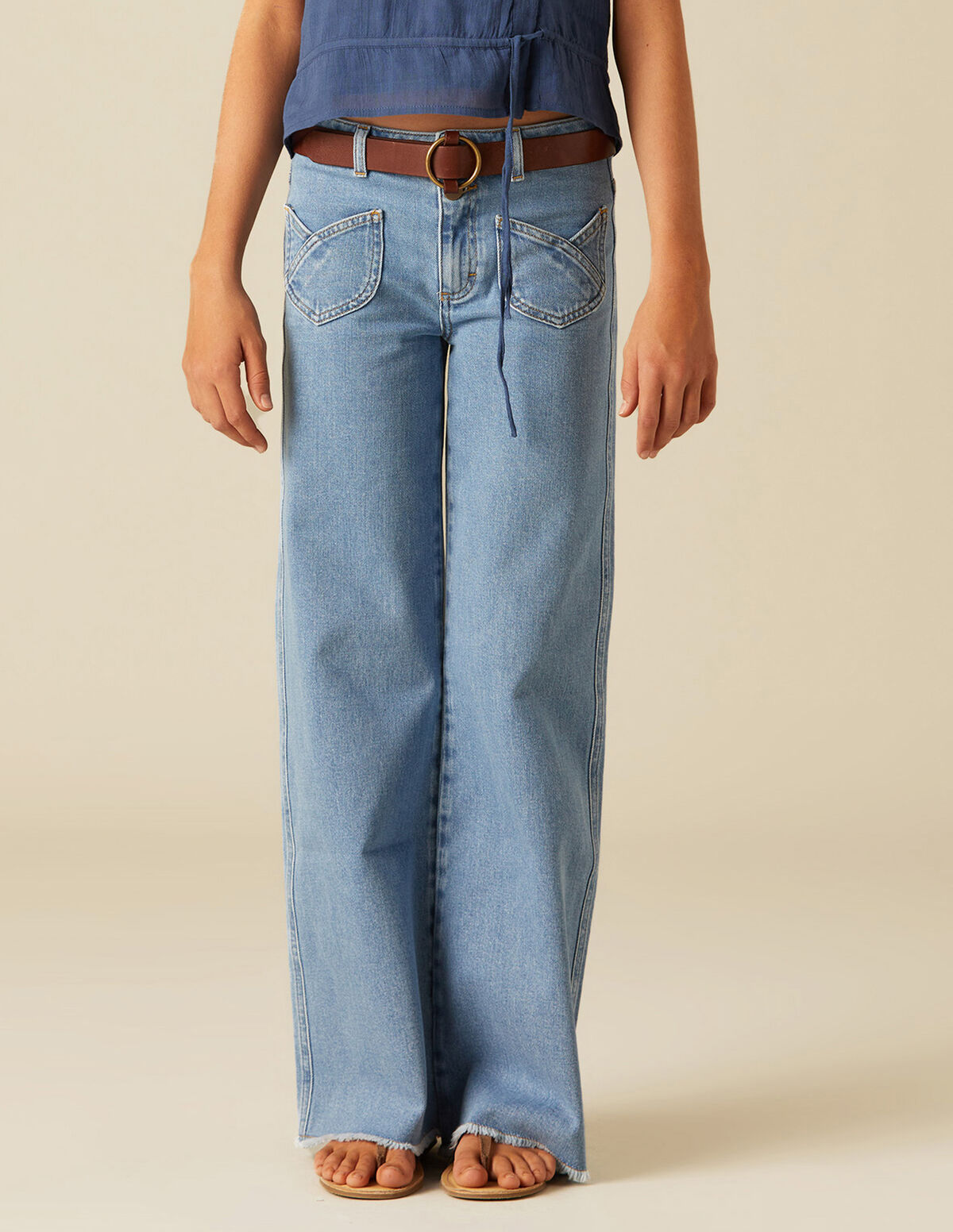 PANTALÓN BOLSILLO CRUZADO AZUL