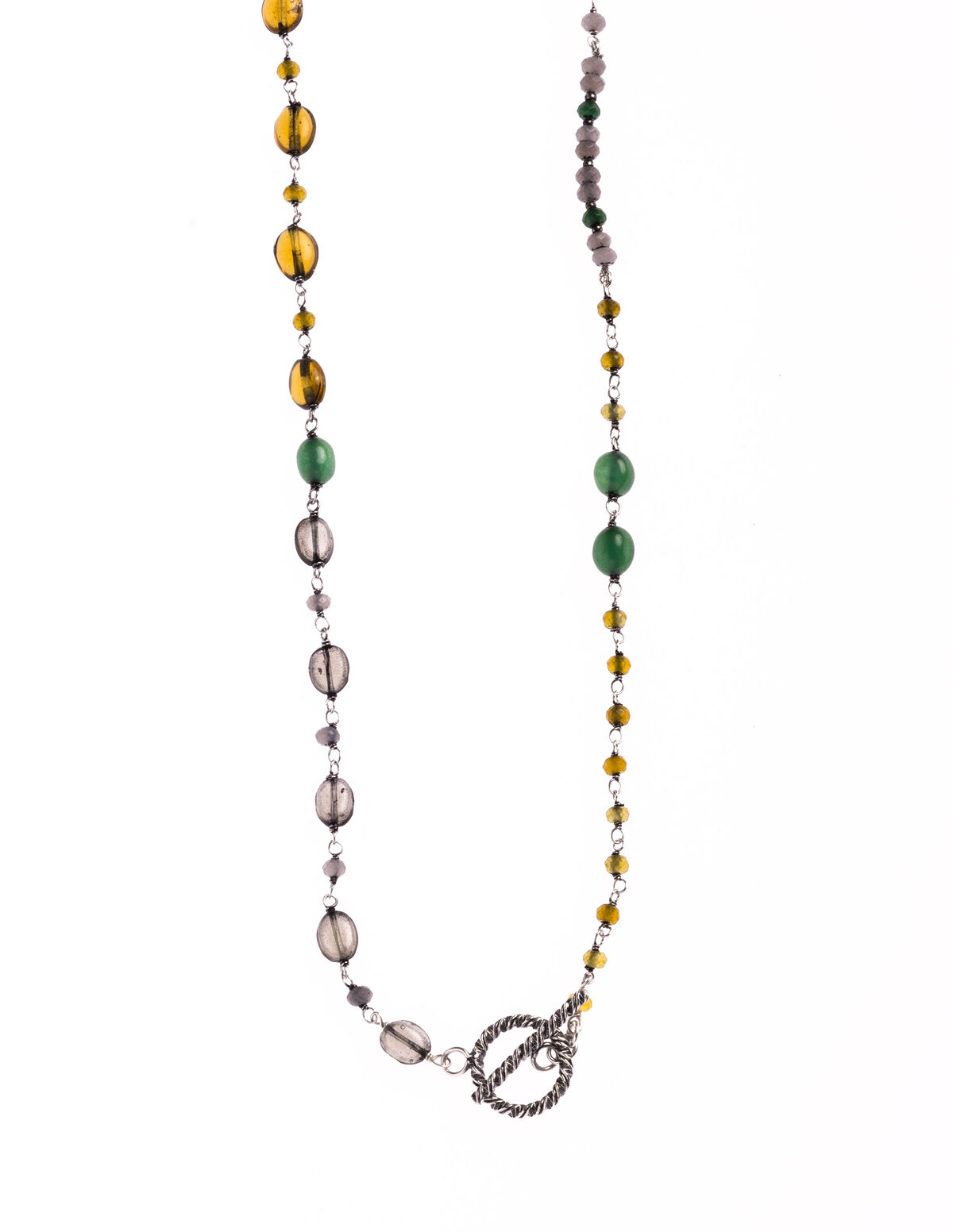 LONG BLUE STONES NECKLACE