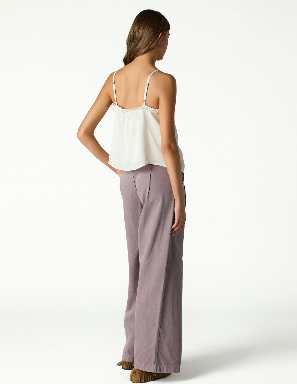 ANTHRACITE FLOWER LACE TOP