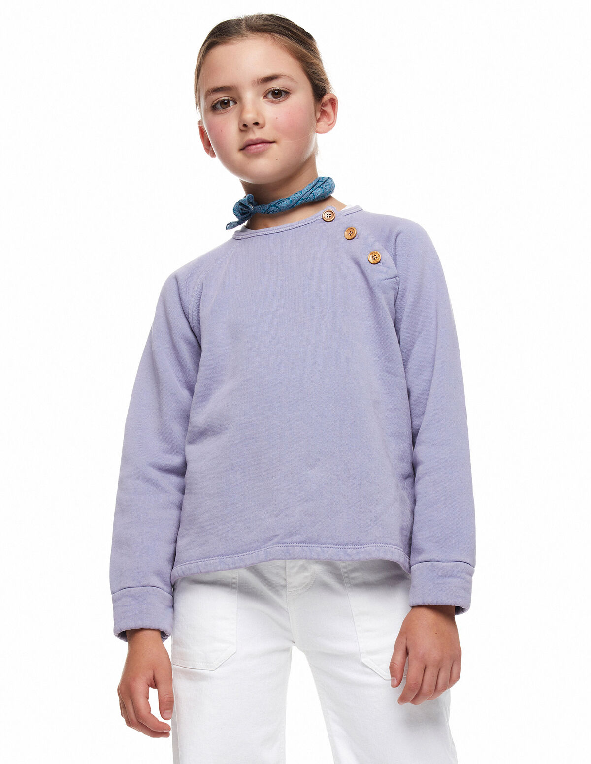 Blue buttons sweatshirt