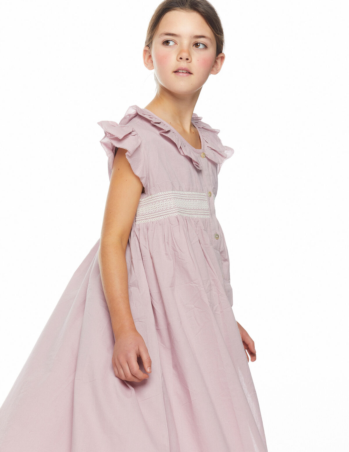 Robe de chambre rose nid écrue