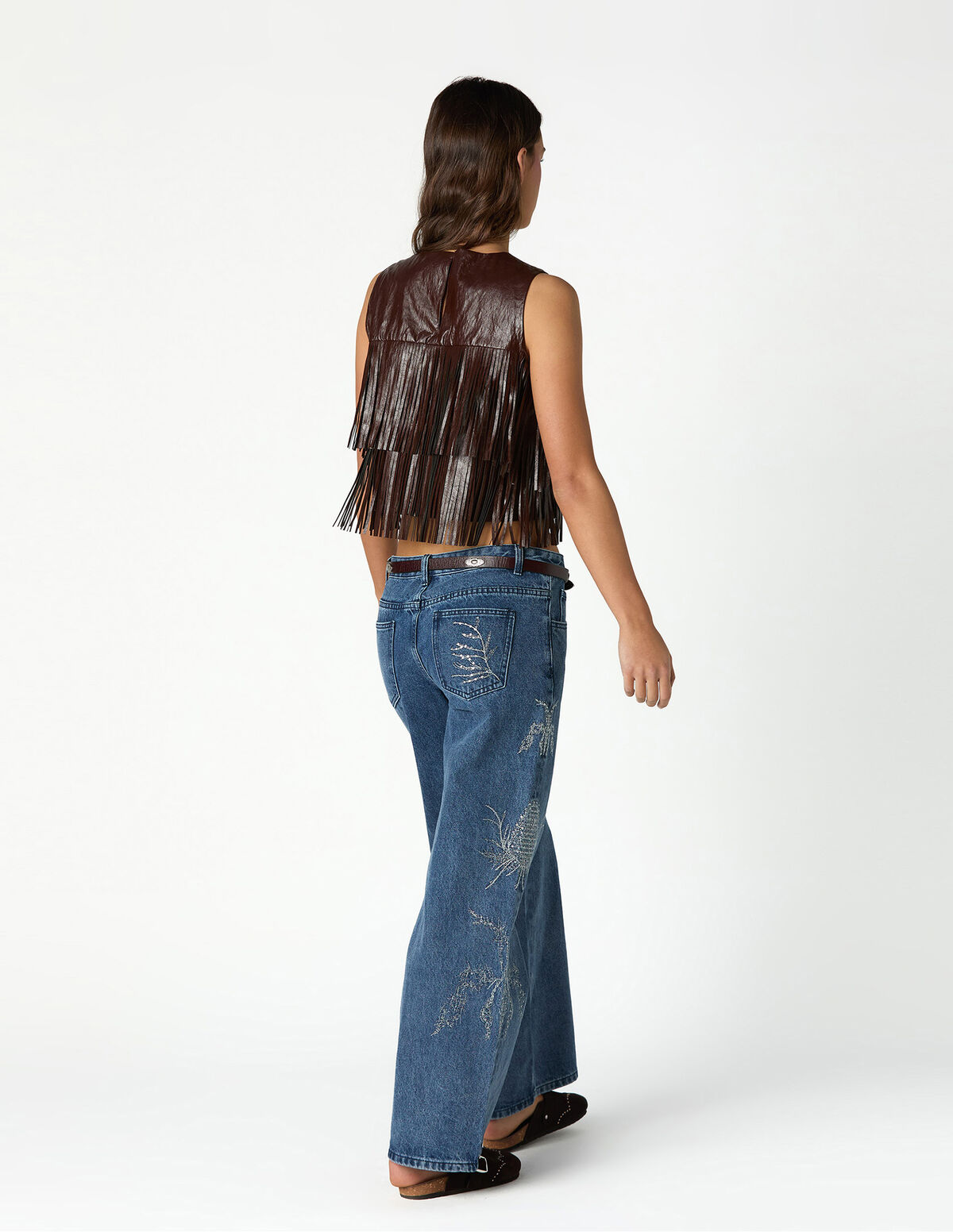 JEANS BORDADOS SEQUINS AZUL