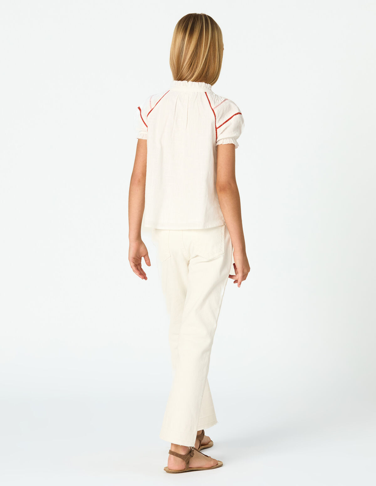 CAMISA MANGA PICOTING BRANCO