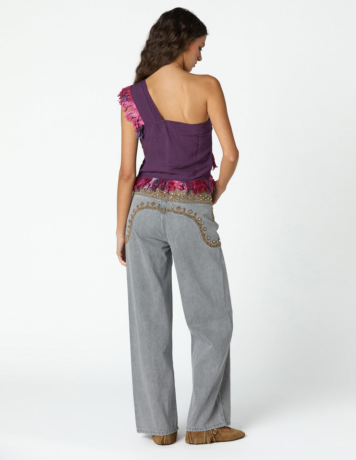 CAL&Ccedil;AS CINTADO BORDADO BLUE