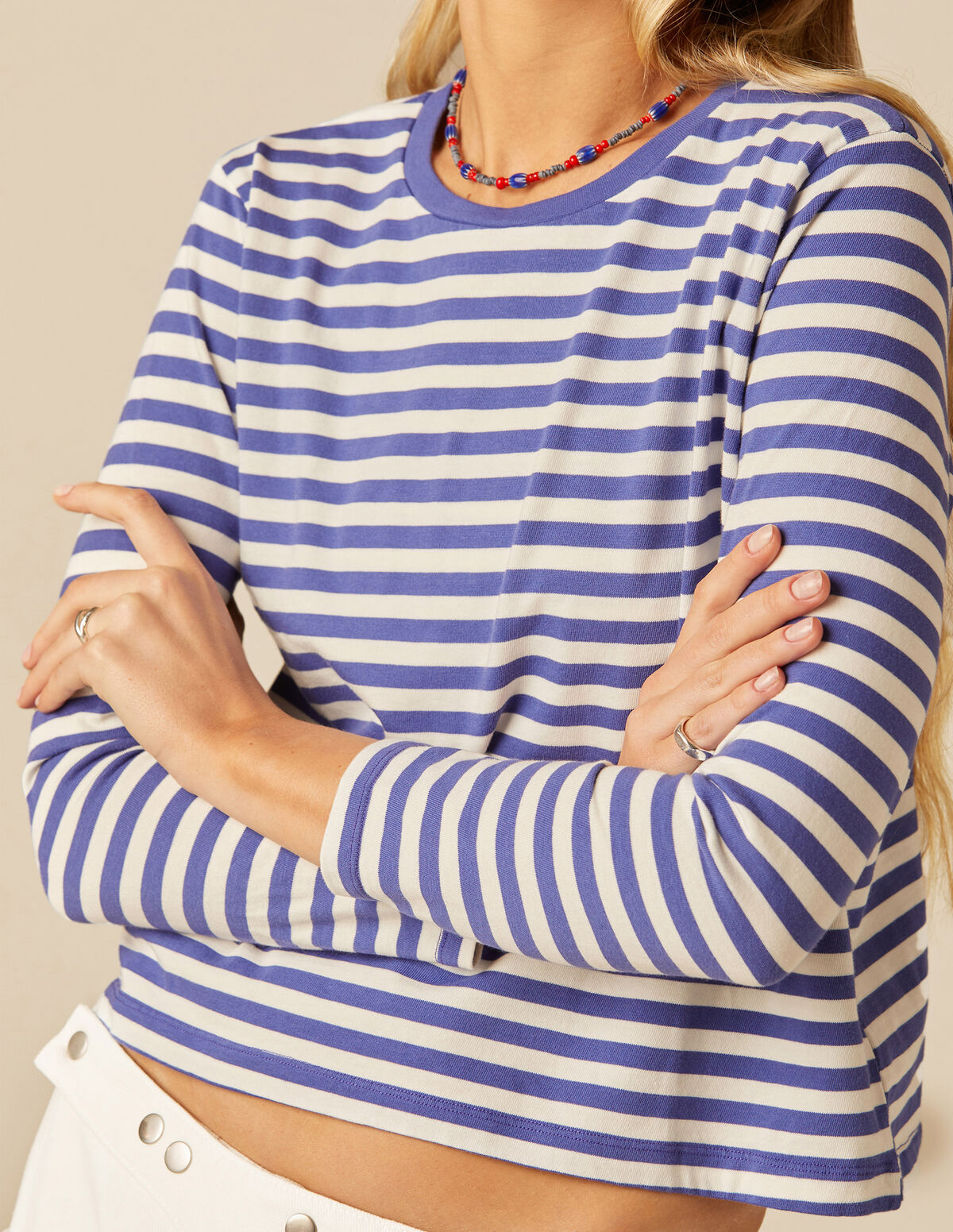 CAMISETA MANGA LARGA RAYAS AZUL