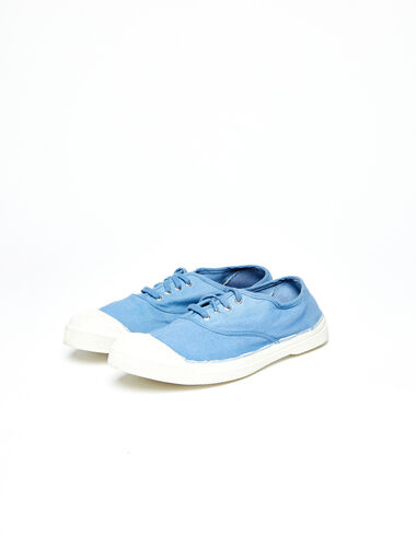 Denim blue Bensimon lace-up sneakers - View all> - Nícoli