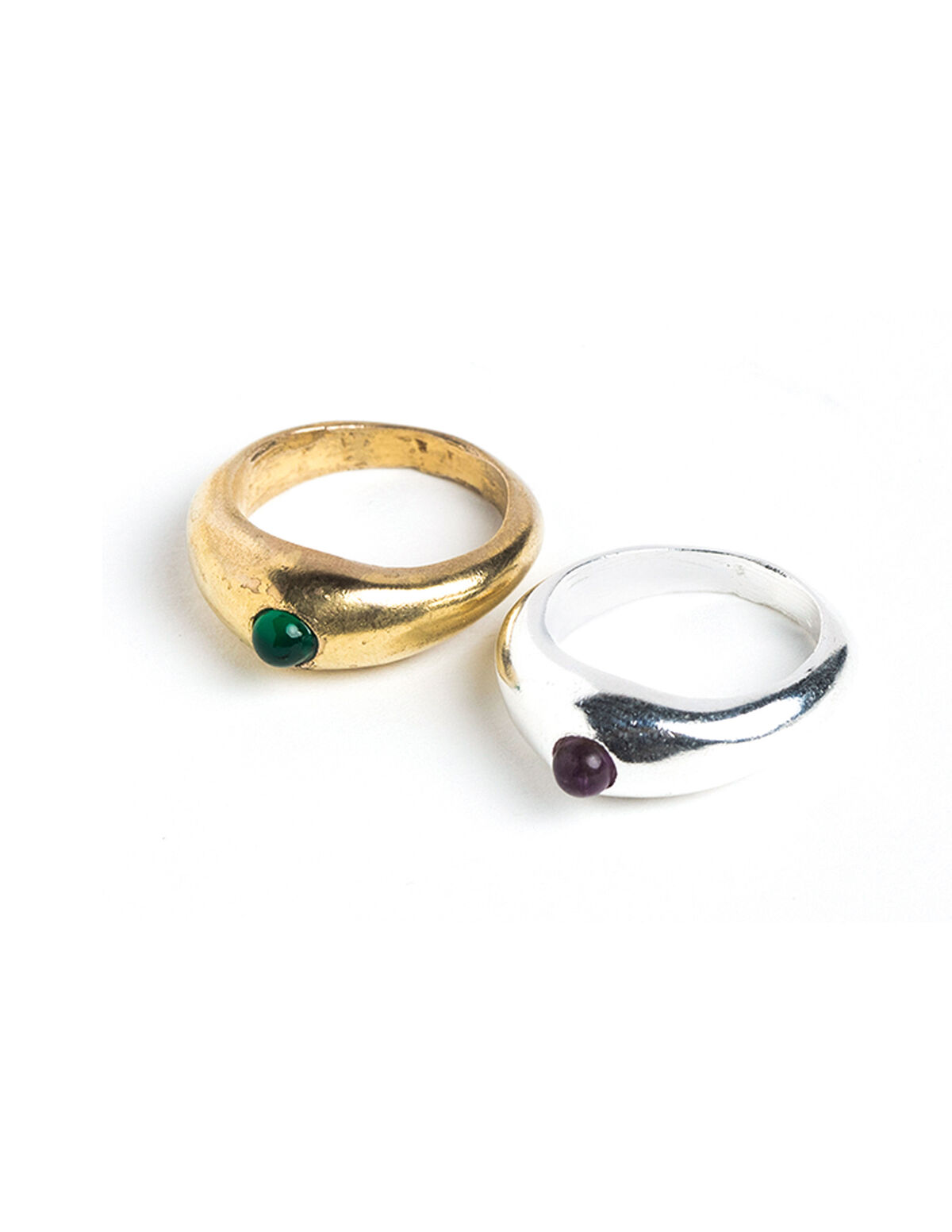 PACK ANILLOS BICOLOR PIEDRA