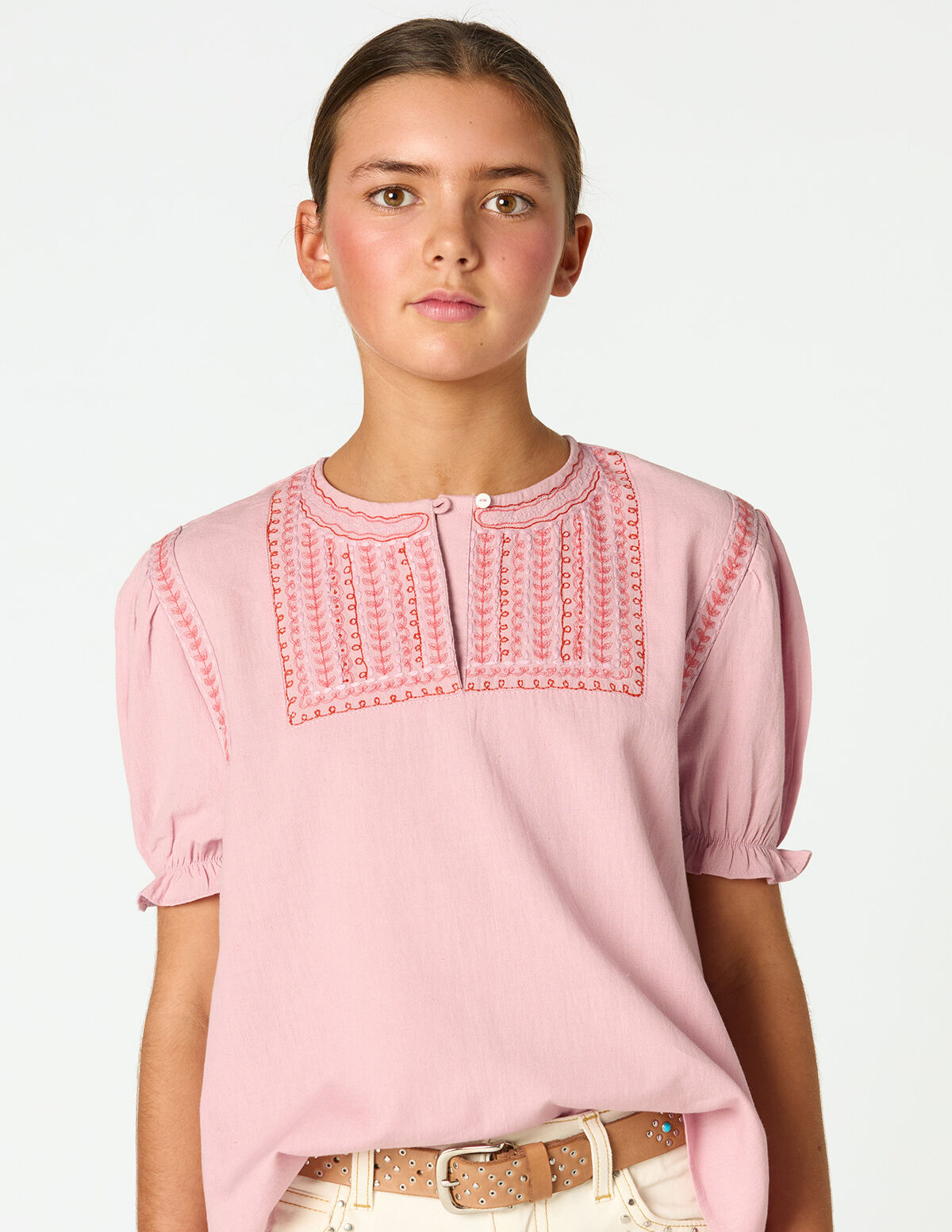 PINK EMBROIDERED SHIRT