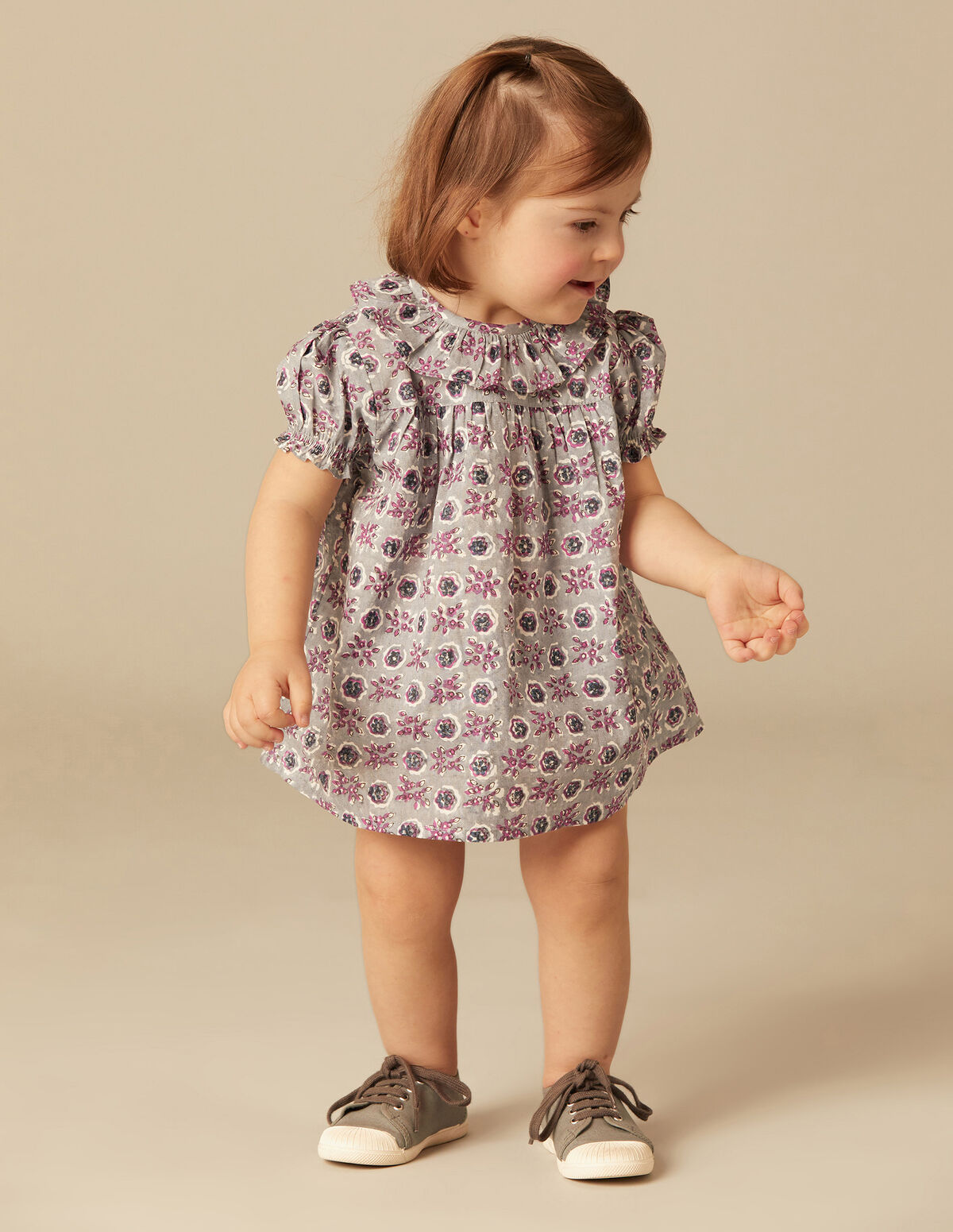 GREEN BRANCH PRINT DRESS